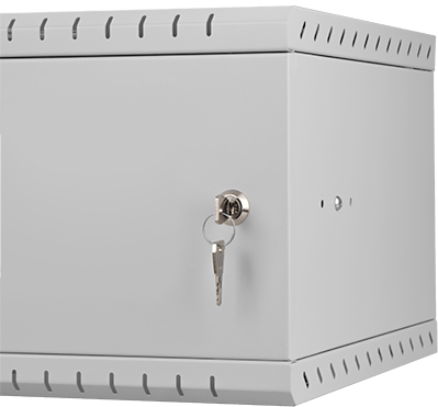Wall-mounted server cabinet, 19" 4U 350mm, metal door, grey